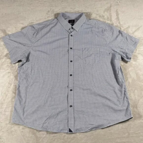 Untuckit Men's Shirt Button Up Checkered Performance Casual XXXL Blue/White - Picture 1 of 6
